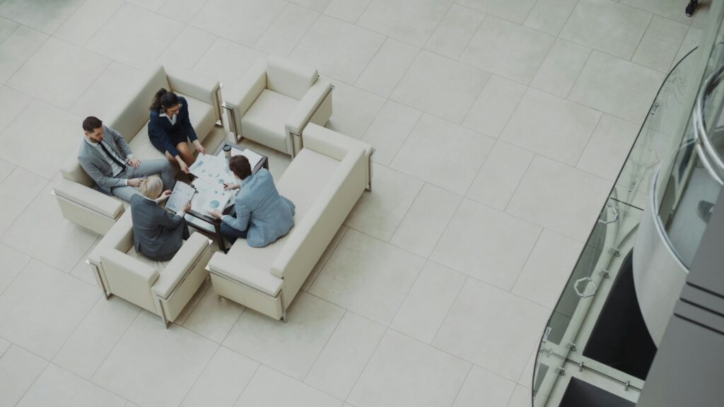 business colleagues presentation office
