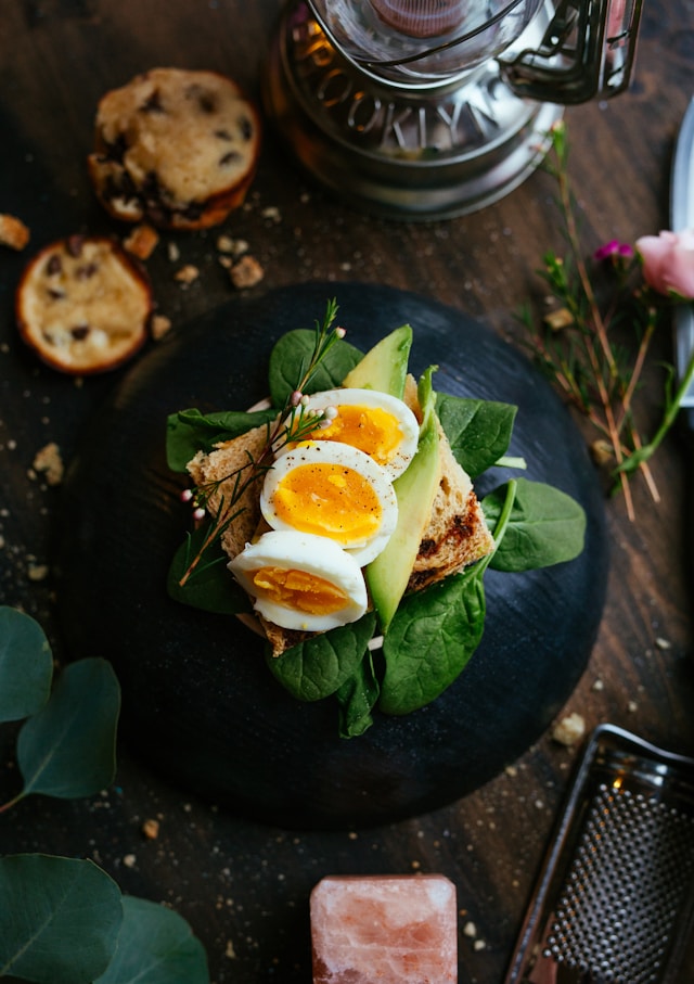 healthy whole foods avocado eggs nuts platters