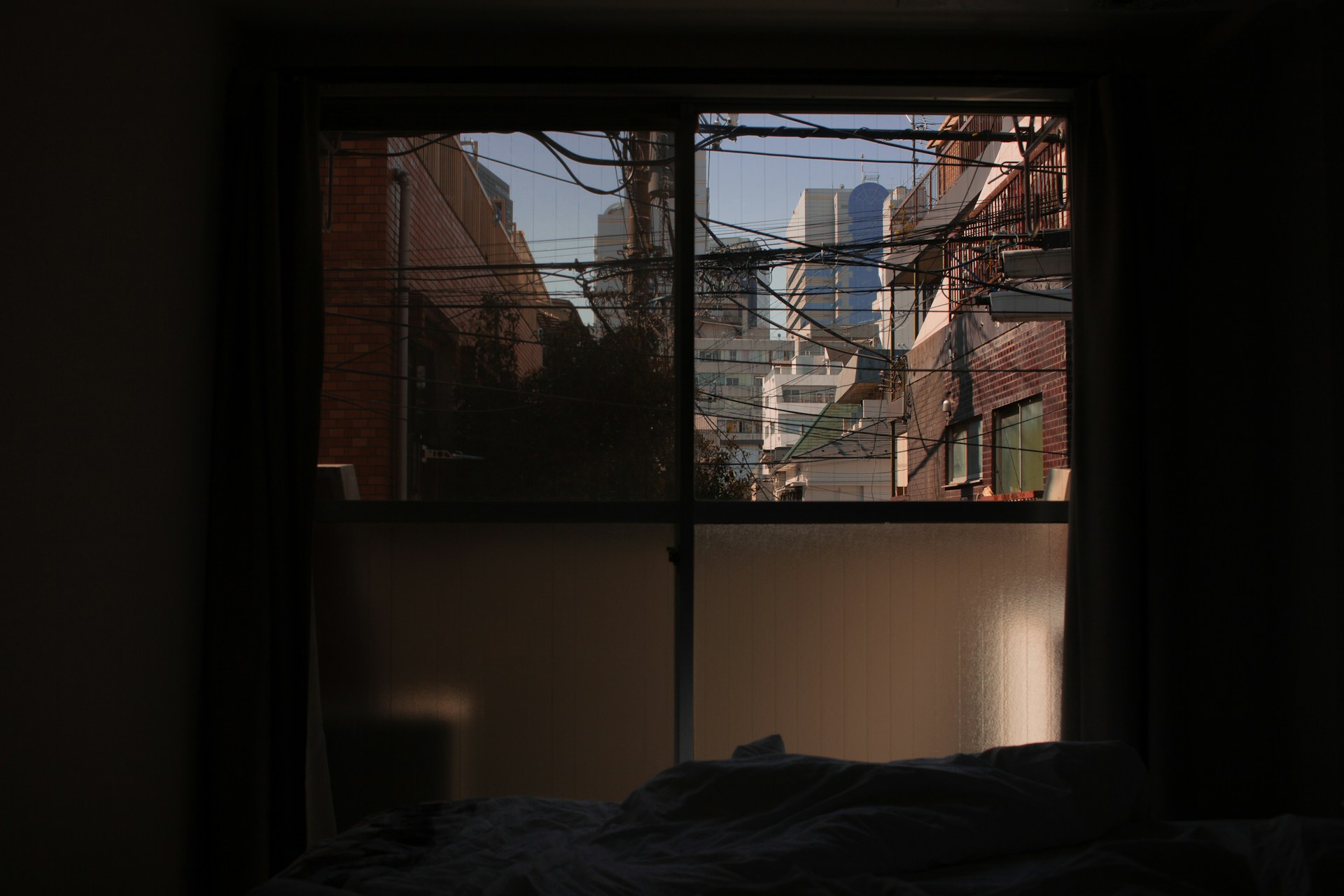 peaceful dark bedroom moonlight window