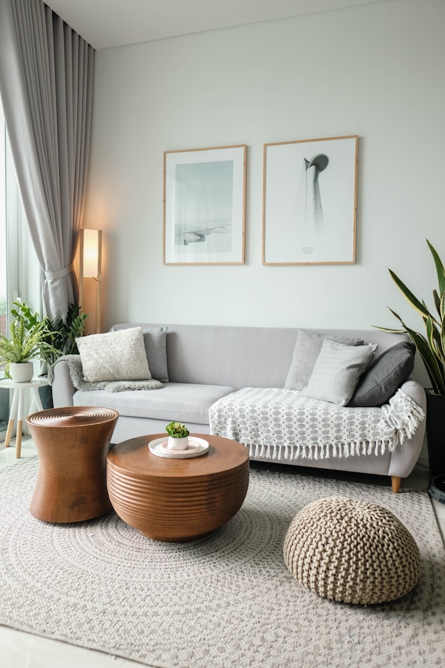 minimal peaceful living room space